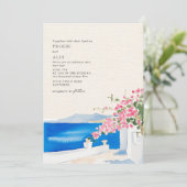 Bougainvillea Santorini bestemming bruiloft Kaart (Staand voorkant)