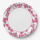 Bougainvillea Santorini Grieks / Spaans thema Papieren Bordje (Voorkant)