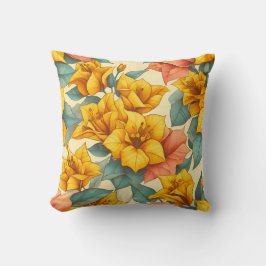 Bougainvillea sinaasappel geel kussen