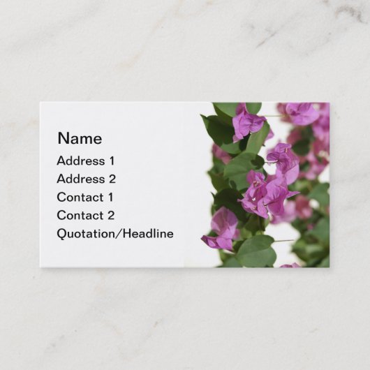 Bougainvillea-sjablonen voor visitekaartjes (Voorkant)