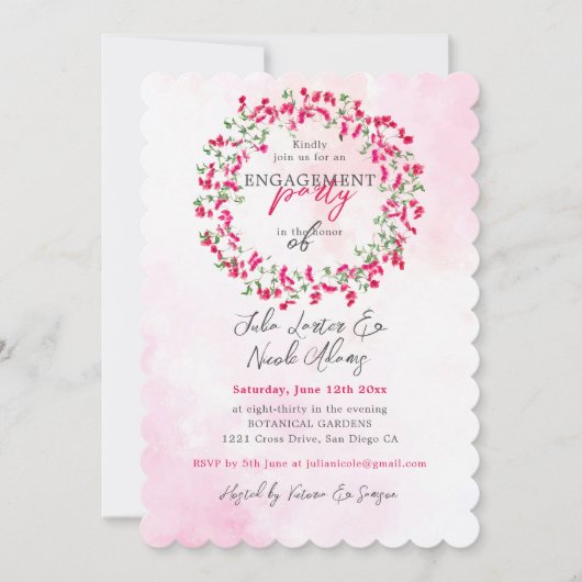 Bougainvillea Tropical Forest Engagement Party Kaart (Voorkant)