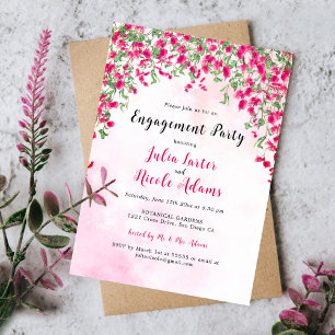 Bougainvillea Tropical Rainforest Engagement Party Kaart