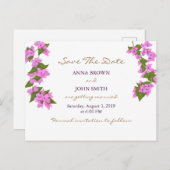 Bougainvillea Tropical Save the Date Aankondigingskaart (Voorkant / Achterkant)