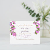 Bougainvillea Tropical Save the Date Aankondigingskaart (Staand voorkant)