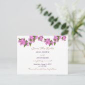 Bougainvillea Tropical Save the Date Notice Briefkaart (Staand voorkant)
