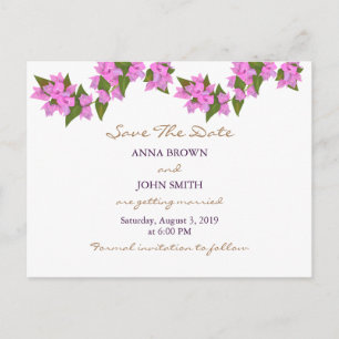 Bougainvillea Tropical Save the Date Notice Briefkaart