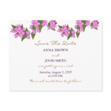 Bougainvillea Tropical Save the Date Notice