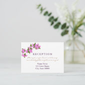 Bougainvillea Tropical Wedding Reception Card Informatiekaartje (Staand voorkant)
