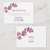 Bougainvillea Tropical Wedding Reception Card Informatiekaartje (Voorkant / Achterkant)