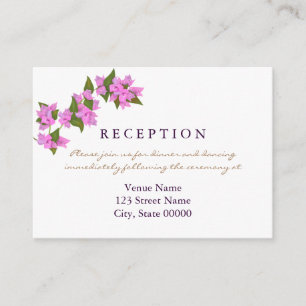 Bougainvillea Tropical Wedding Reception Card Informatiekaartje