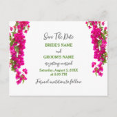 Bougainvillea tropisch groene fuchsia bruiloft briefkaart (Voorkant)