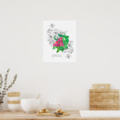 Bougainvillea Tropische bloementaal van bloemen Poster (Keuken)