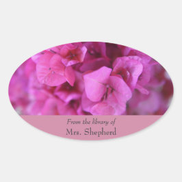 Bougainvillea volledige boekenplaat ovale sticker