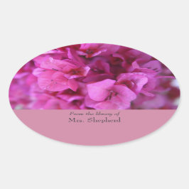 Bougainvillea volledige boekenplaat ovale sticker