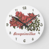 Bougainvillea Wall Clock Ronde Klok (Voorkant)