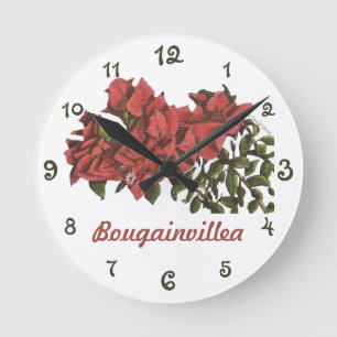 Bougainvillea Wall Clock Ronde Klok