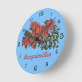 Bougainvillea Wall Clock Ronde Klok (Hoek)