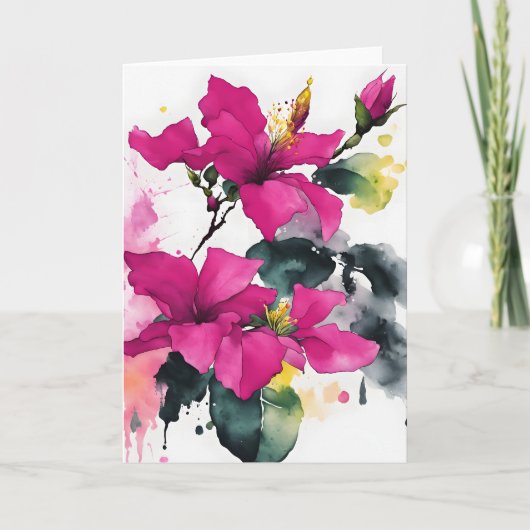 Bougainvillea - Watercolor flowers Kaart (Voorkant)