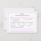 Bougainvillea waterverf paarse witte bruiloftsmaal RSVP kaartje (Voorkant)