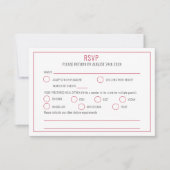 Bougainvillea waterverf rood roze bruiloftsmaaltij RSVP kaartje (Voorkant)