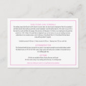 Bougainvillea waterverf roze bruiloft details informatiekaartje (Voorkant)