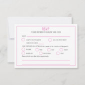 Bougainvillea waterverf roze witte bruiloft maalti RSVP kaartje (Voorkant)