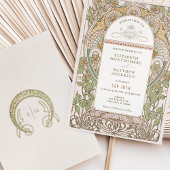 Bougainvillea Wedding Invitations Art Nouveau Kaart