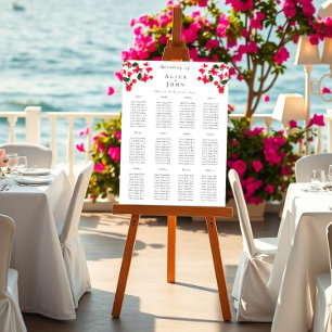 Bougainvillea Wedding Poster zitplaatskaarten