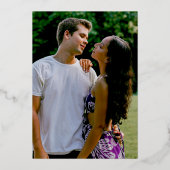 Bougainvillea zilveren paarse waterverf bruiloft folie uitnodiging (Achterkant)