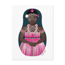 Bougainvillean Matryoshka-Briefkaart