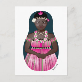 Bougainvillean Matryoshka-Briefkaart Briefkaart