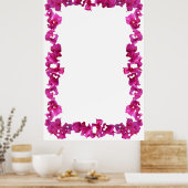 Bouganvilla-rand op lege achtergrond poster (Keuken)