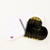 Bougee gouden glitter salon hart notitieboek (Binnen)