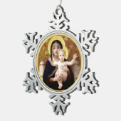Bougereau Madonna en kind Tin Sneeuwvlok Ornament (Rechts)