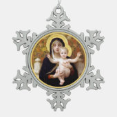 Bougereau Madonna en kind Tin Sneeuwvlok Ornament (Voorkant)