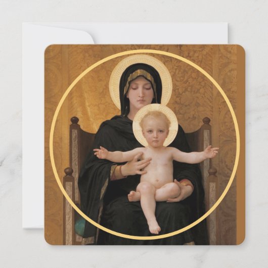 Bougereau Virgin en Child Feestdagenkaart (Voorkant)