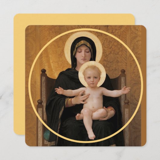 Bougereau Virgin en Child Feestdagenkaart (Voorkant / Achterkant)