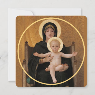 Bougereau Virgin en Child Feestdagenkaart