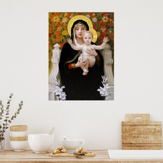 Bougeureau, La Vierge au Lys Poster (Keuken)