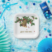 Bough van Holly, Gold Bell en Berries Papieren Bordje (Feest)
