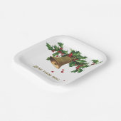 Bough van Holly, Gold Bell en Berries Papieren Bordje (Gebogen)
