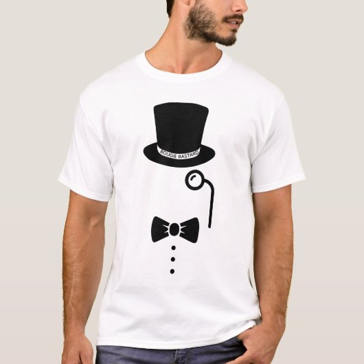 "Bougie Bastard" bovenhoed, monocle & bowtie ironi T-shirt (Voorkant)