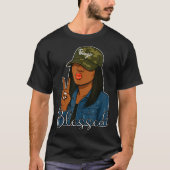 Bougie Blessed Camo Hat Christian Black Woman  T-shirt (Voorkant)