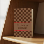Bougie Brown Checkered Will you be my Bridesmaid Kaart