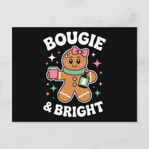 Bougie En Helder Kerst Gingerbread Meisje Boog Feestdagenkaart
