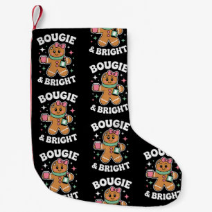 Bougie en helder kerst gingerbread meisje boog kleine kerstsok