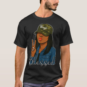 Bougie Gezegende Camo Hoed Christelijke Zwarte Vro T-shirt