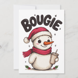 Bougie Kerst Sneeuwman Kerstman Hoed IJskoude Koff Kaart