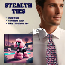 Bougie Roze Palm Springs Poodle Stealth Tie