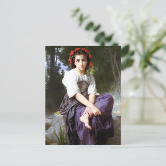 Bouguereau aan de rand van het Briefkaart Brook (Staand voorkant)